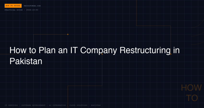 How to Plan an IT Company Restructuring in Pakistan - TecniForge How To Guide